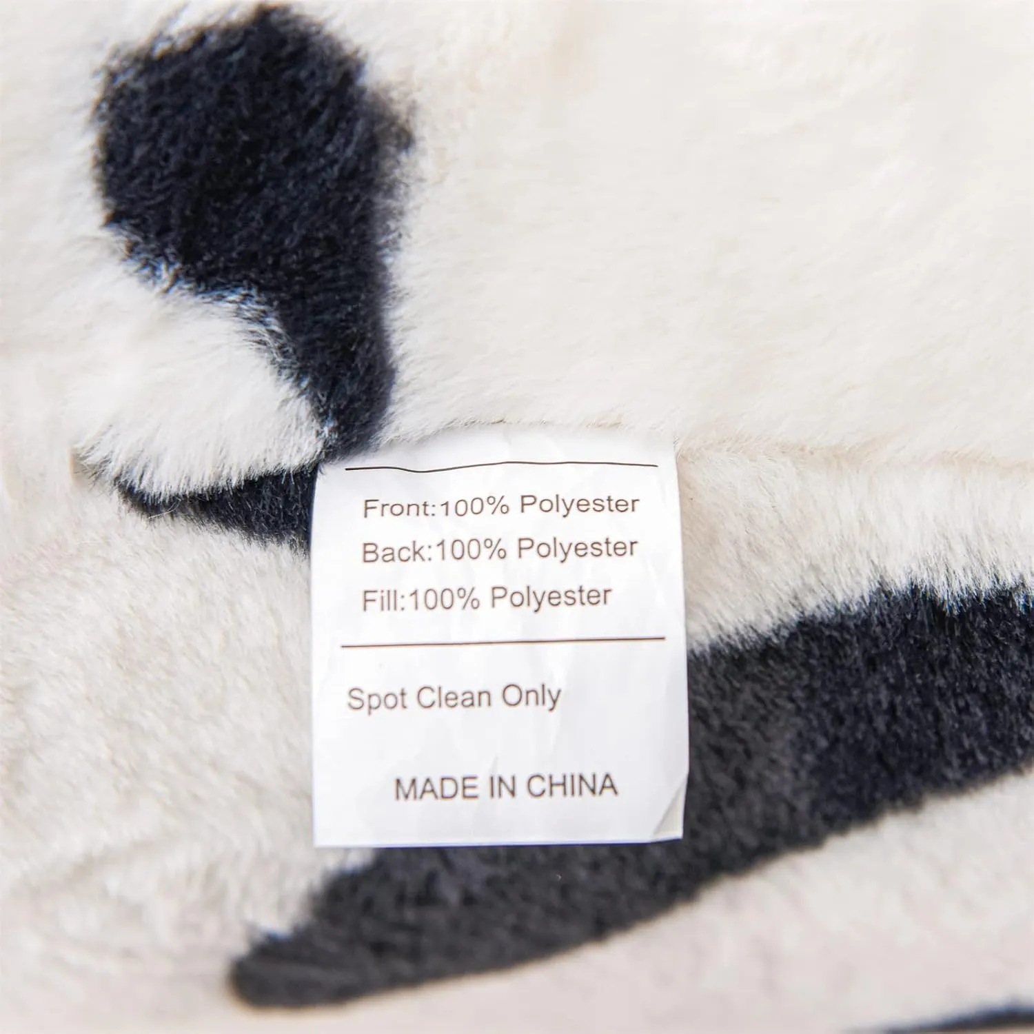 A Nice Night Faux Fur Reading Pillow Bed Wedge Large Adult Children Backrest with Arms Back Support for Sitting Up in Bed/Couch for Bedrest,Cow