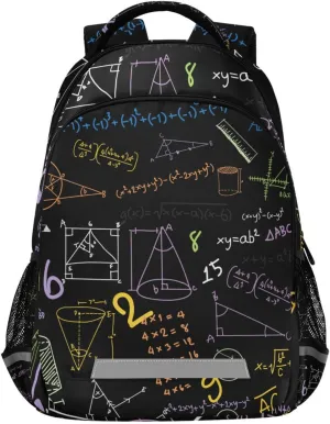 Acpiggto Backpack Daypack Shoulder Bag Hippie Math Formula Diagram Education Blackboard Rucksack Bookbag Laptop Compartment