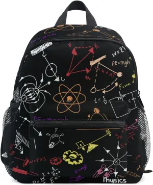 Acpiggto Backpack Small Daypack Shoulder Bag with Name Label Tag Hippie Physics Formula Scientific Diagram Blackboard Rucksack Bookbag