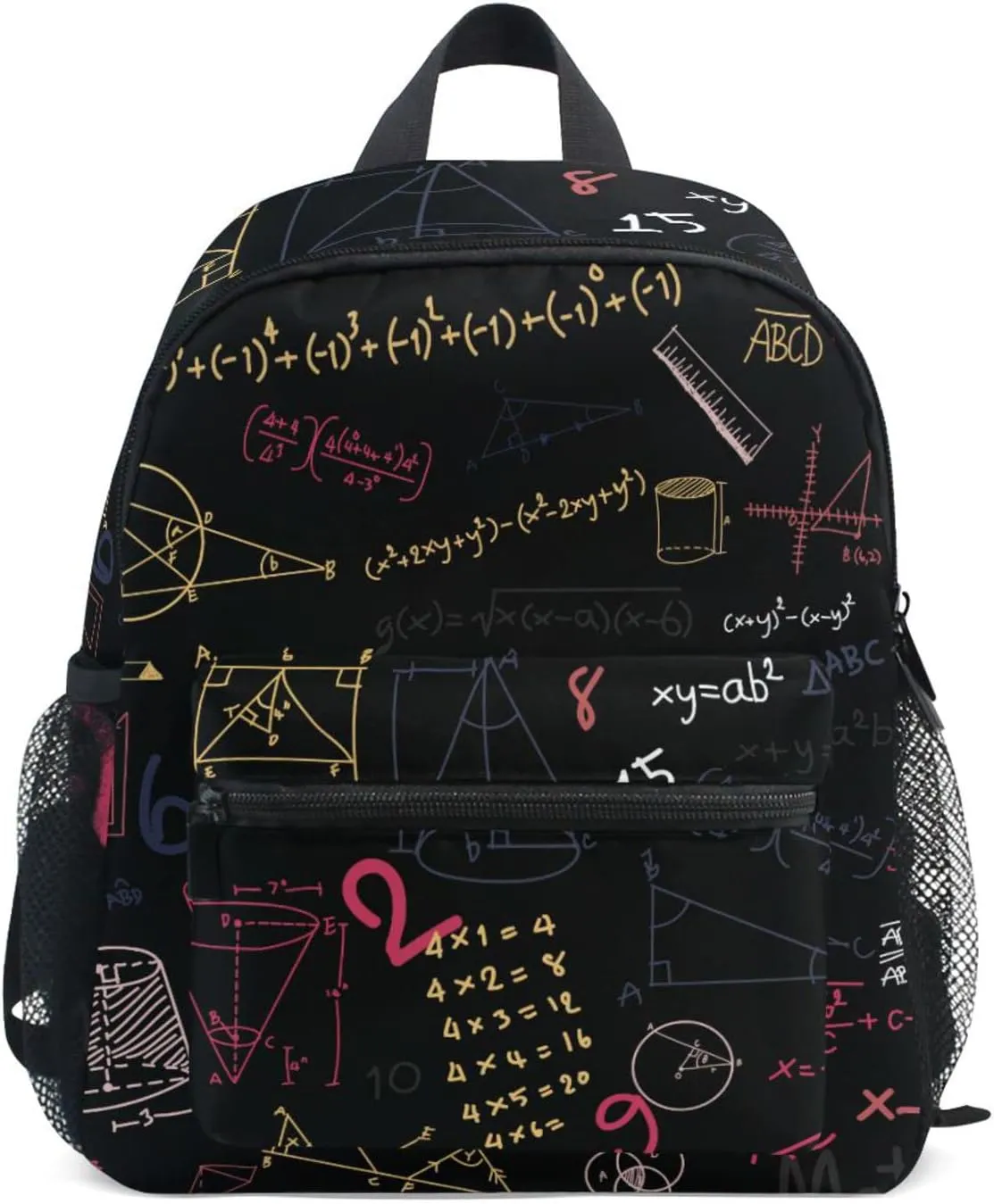 Acpiggto Small Backpack Daypack Shoulder Bag with Name Label Tag Red Navy American Math Formula Diagram Education Blackboard
