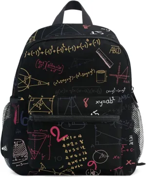 Acpiggto Small Backpack Daypack Shoulder Bag with Name Label Tag Red Navy American Math Formula Diagram Education Blackboard