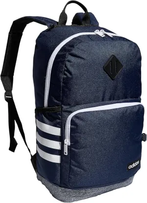 adidas 3-Stripe Classic Backpack for Men and Women, Bag with Laptop Sleeve, Collegiate Navy/Jersey Onix Grey/White/4.0, One Size