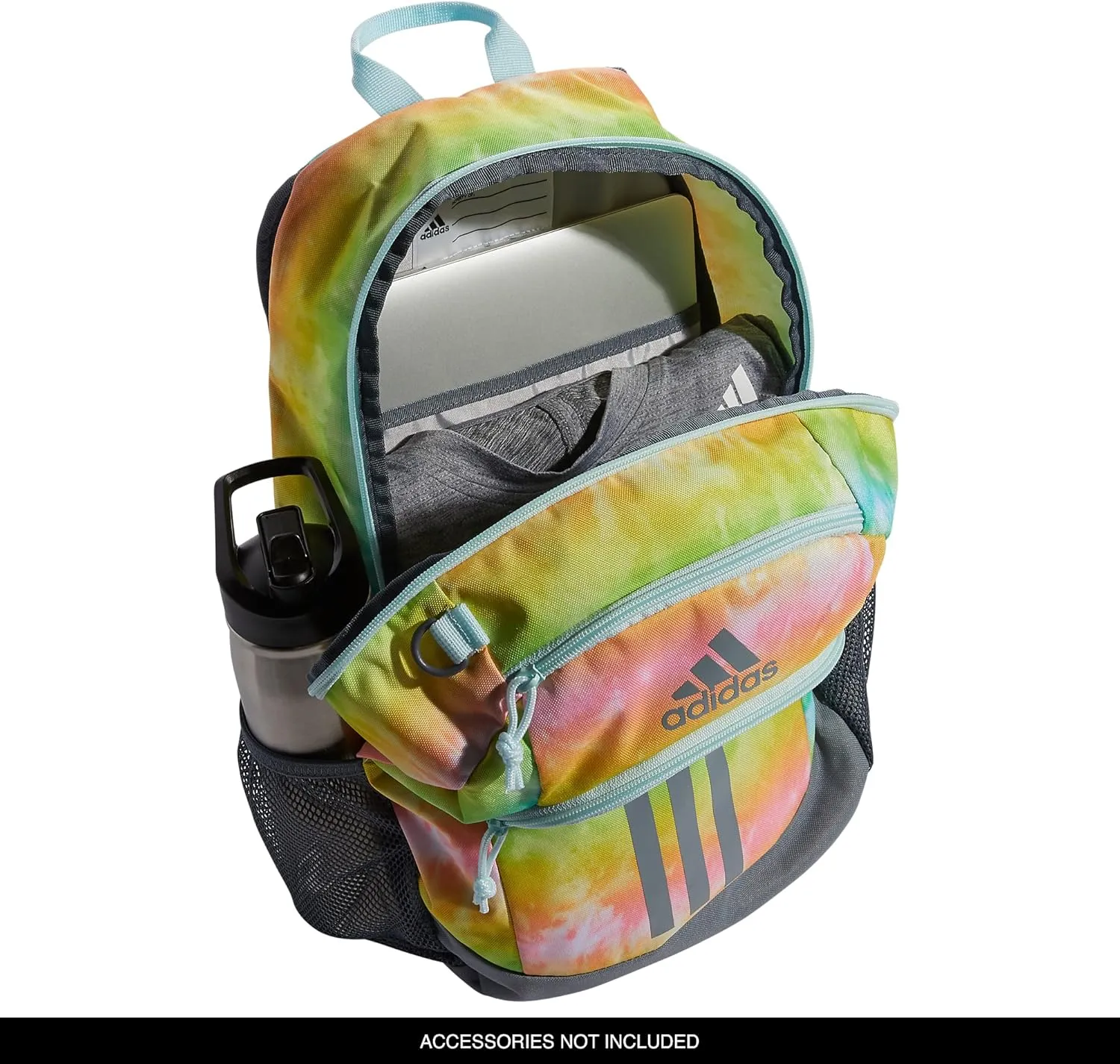 adidas Creator Comfortable and Durable Small Athletic Bag or Laptop Backpack for Women and Men, Stone Wash Rainbow/Grey/Almost Blue, One Size