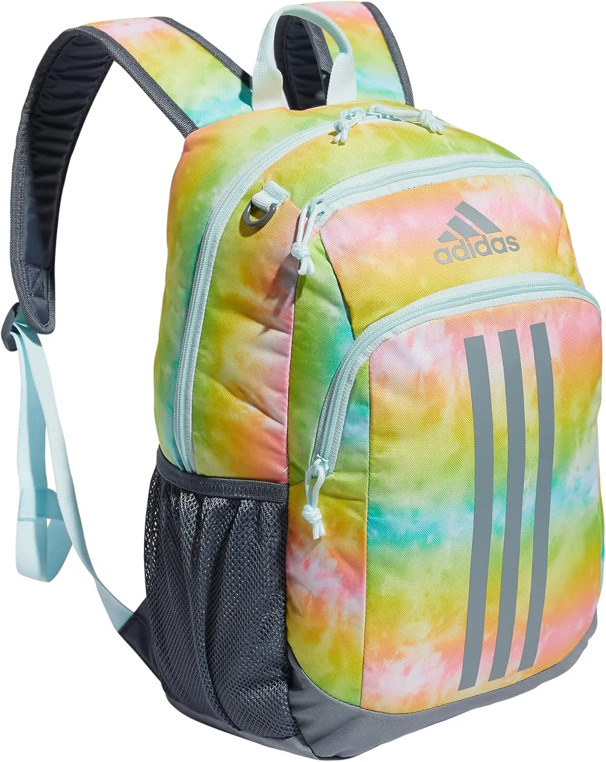 adidas Creator Comfortable and Durable Small Athletic Bag or Laptop Backpack for Women and Men, Stone Wash Rainbow/Grey/Almost Blue, One Size