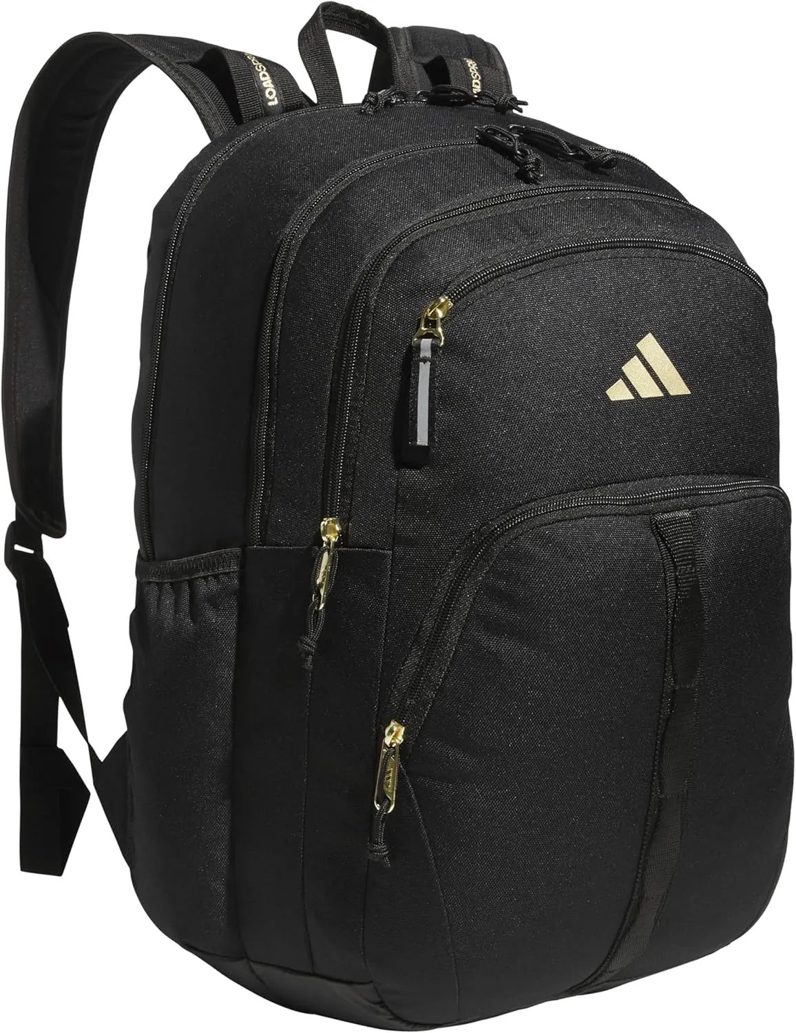 adidas Prime Work, Bag, Travel Backpack for Women and Men with Padded Compartment for Laptop, Black/Gold Metallic, One Size