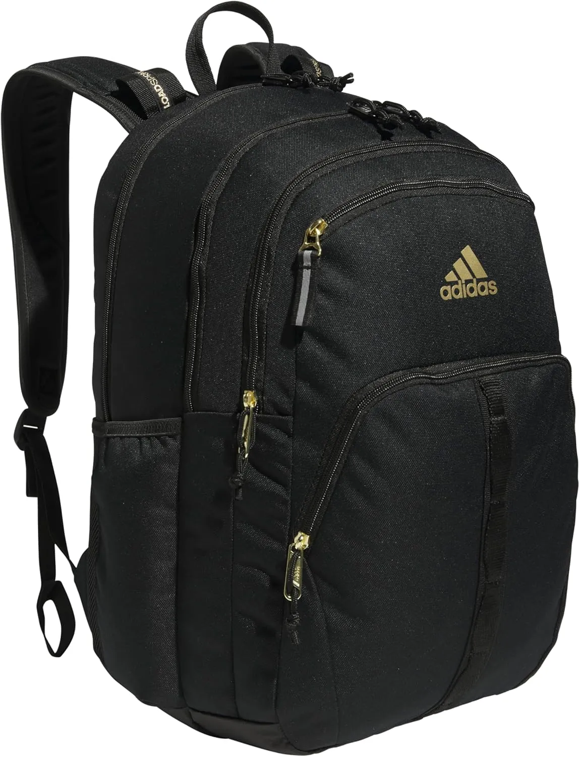 adidas Prime Work, Bag, Travel Backpack for Women and Men with Padded Compartment for Laptop, Black/Gold Metallic/2, One Size