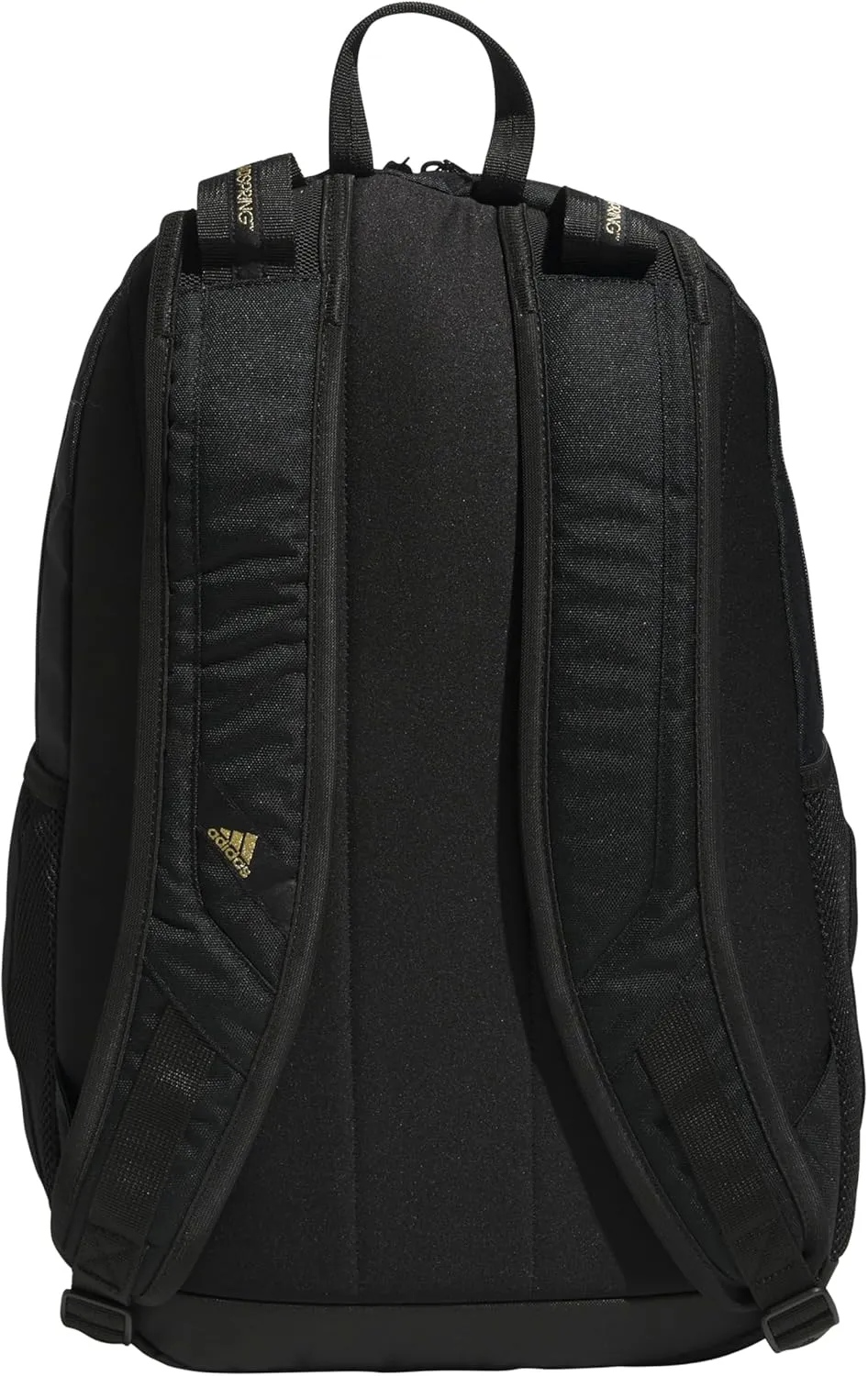 adidas Prime Work, Bag, Travel Backpack for Women and Men with Padded Compartment for Laptop, Black/Gold Metallic/2, One Size