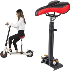 Adjustable Shock Absorbing Electric Scooter Comfort Seat Saddle for Xiaomi M365 Scooter/Universal Pedal: 5.5-5.98" Width, 0.35-0.39" Thickness, 0.39" Margin, Durable, Red, Large