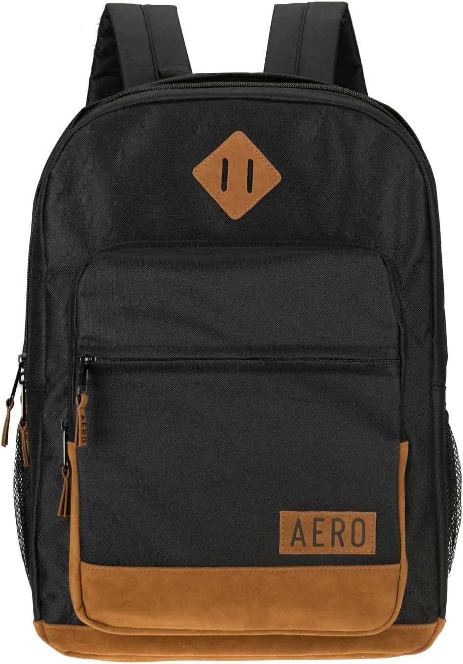 Aeropostale Airstream Unisex Backpack - Aero Mens and Womens Bag for Everyday Use (Black/Brown)