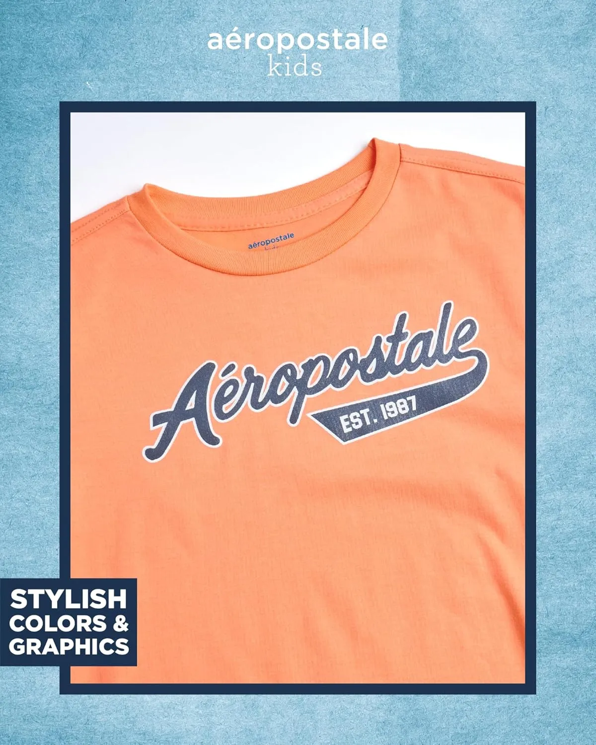 AEROPOSTALE Boys' Active Shorts Set - 2 Piece Short Sleeve T-Shirt and Mesh Gym Shorts - Activewear Outfit for Boys (4-12)