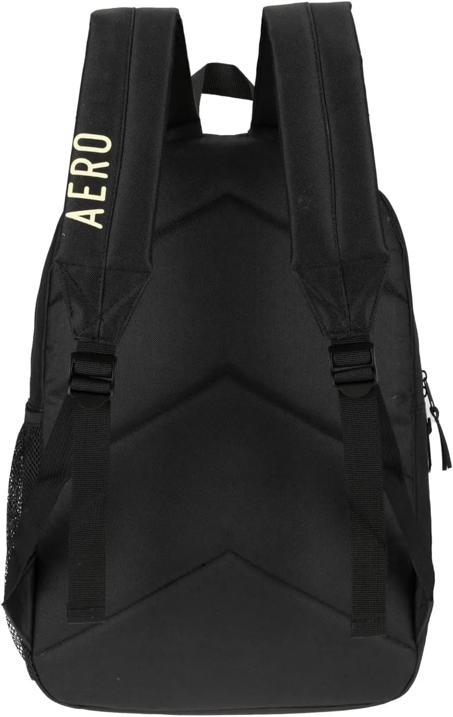 Aeropostale Wellington Unisex Backpack - Aero Mens and Womens Bag for Everyday Use (Black)
