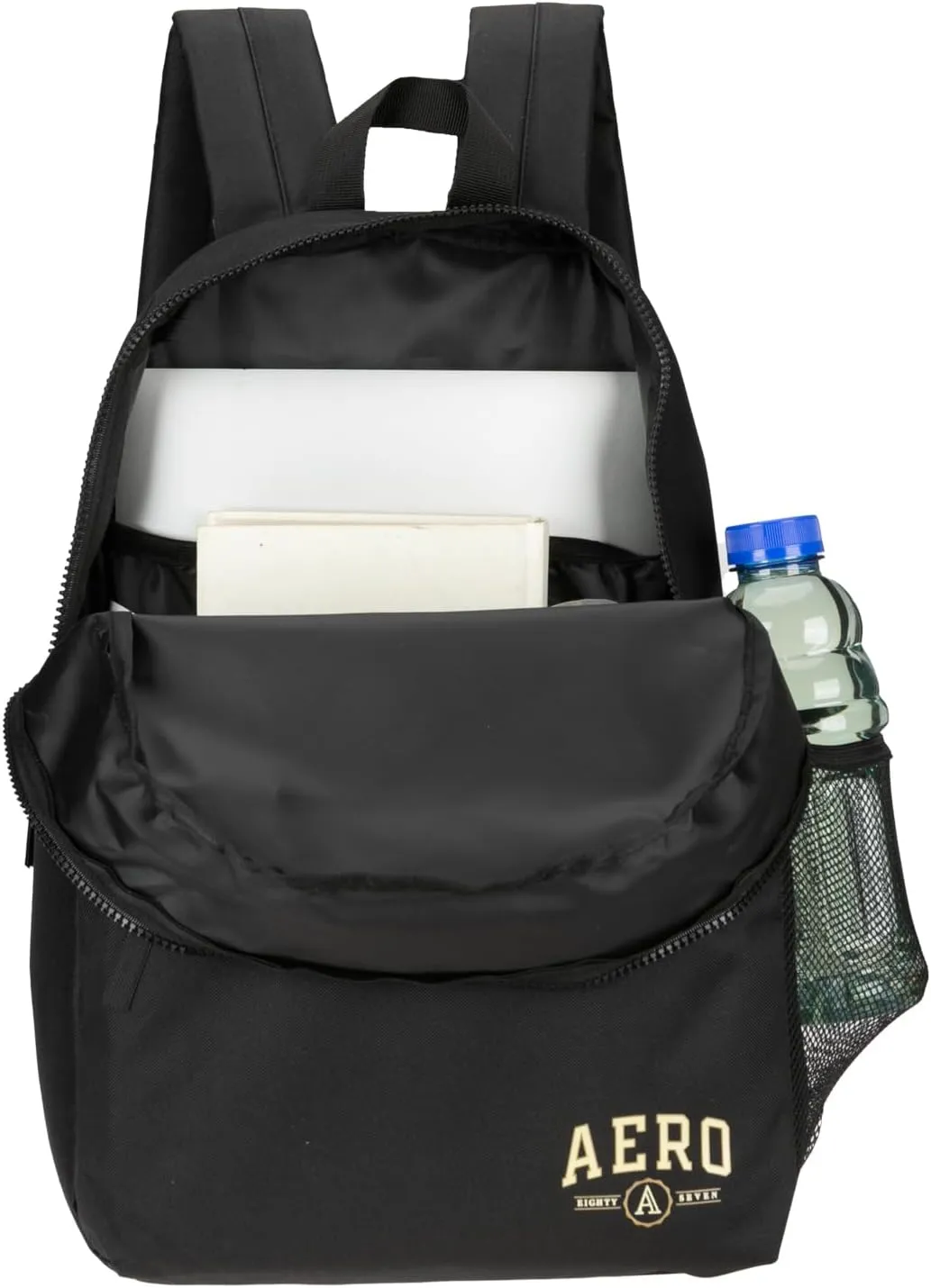 Aeropostale Wellington Unisex Backpack - Aero Mens and Womens Bag for Everyday Use (Black)