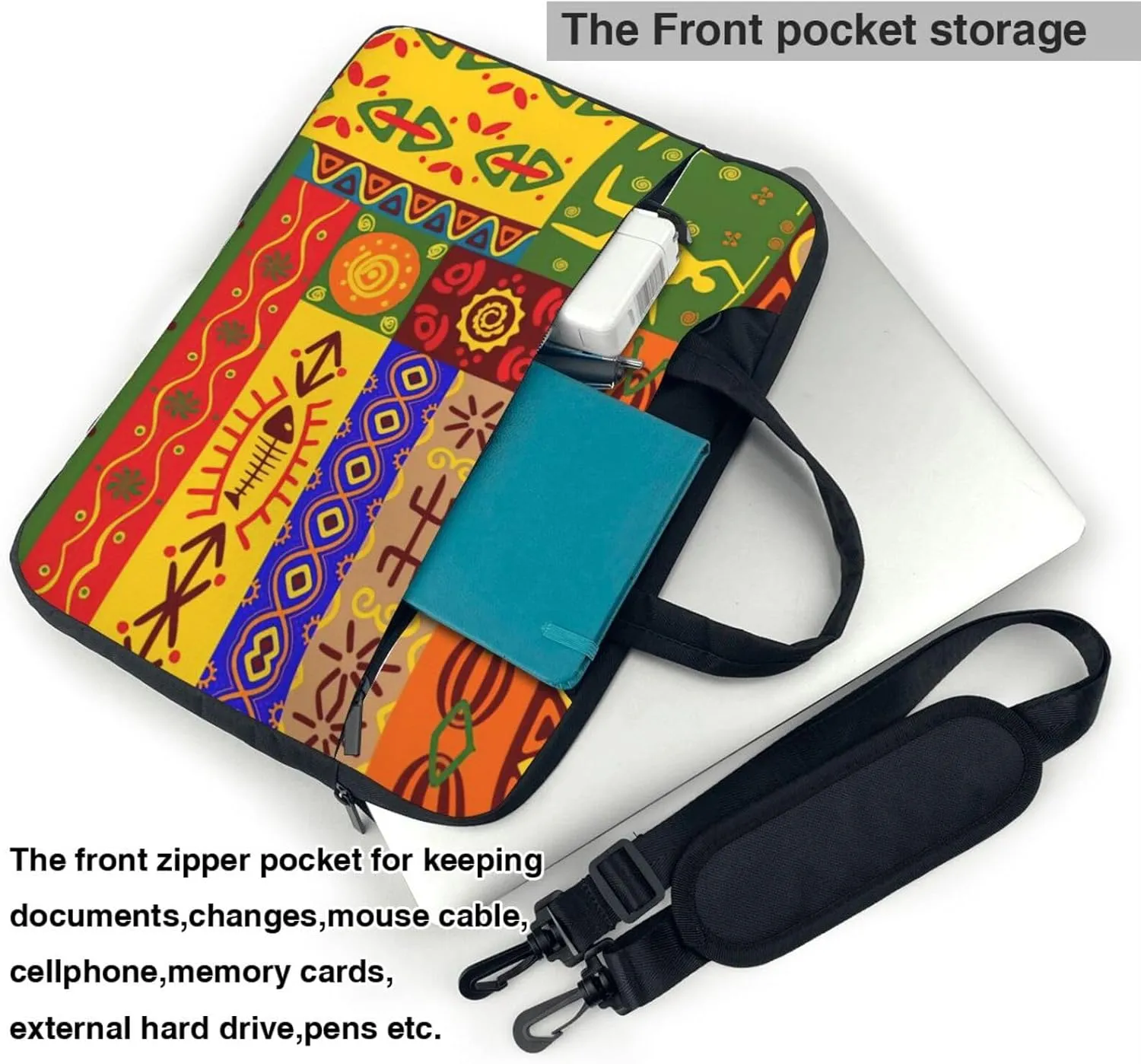 African National Patterns Print Trendy Oxford Cloth Laptop Bag - Versatile Laptop Case,Messenger Bag, Shoulder Bag