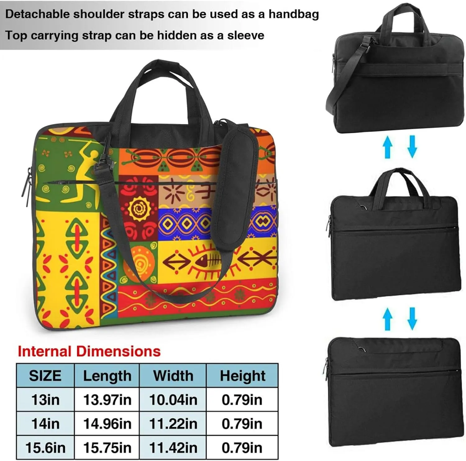 African National Patterns Print Trendy Oxford Cloth Laptop Bag - Versatile Laptop Case,Messenger Bag, Shoulder Bag