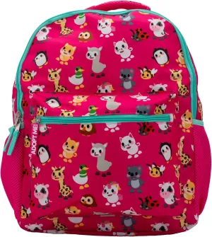 AI ACCESSORY INNOVATIONS Roblox Adopt Me Backpack for Girls, School Bag with Front Pocket and Allover Character Print, 16” Gaming Bookbag, Pink