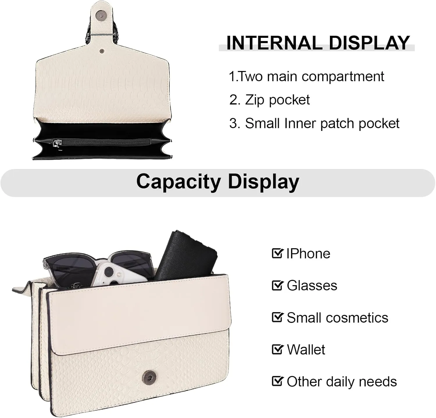 Aiqudou Crossbody Bag and Satchel Purse for Women - Fashion Snake Print Chain Purse Luxury PU Leather HandBag