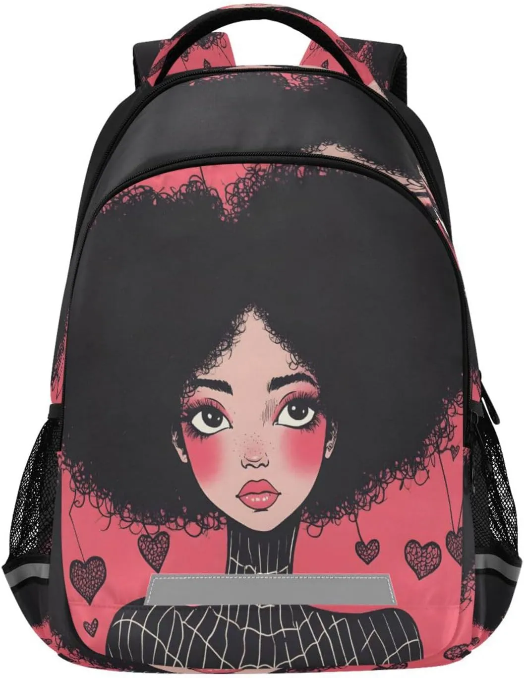 ALAZA Beautiful Woman with Black Explosive Hair Backpacks Travel Laptop Daypack School Book Bag for Men Women Teens Kids