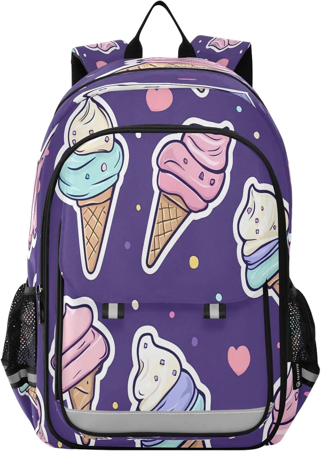 ALAZA Cartoon Ice Cream Pattern School Backpacks Travel Laptop Bag Kids Bookbag for Girls Boys Teens Women Men