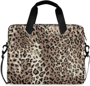 ALAZA Leopard Print Cheetah Animal Laptop Case Bag Sleeve Portable Crossbody Messenger Briefcase w/Strap Handle, 13 14 15.6 inch