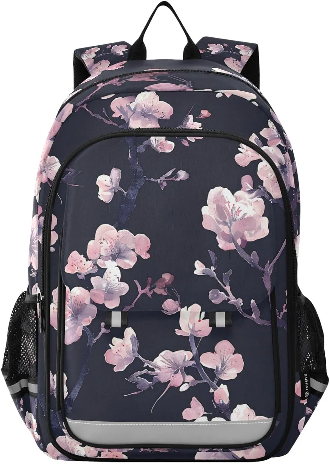 ALAZA Pink Purple Cherry Blossoms School Backpacks Travel Laptop Bag Kids Bookbag for Girls Boys Teens Women Men