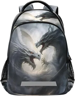 ALAZA Two Dragons Battle in Storm Backpacks Travel Laptop Daypack School Book Bag for Men Women Teens Kids