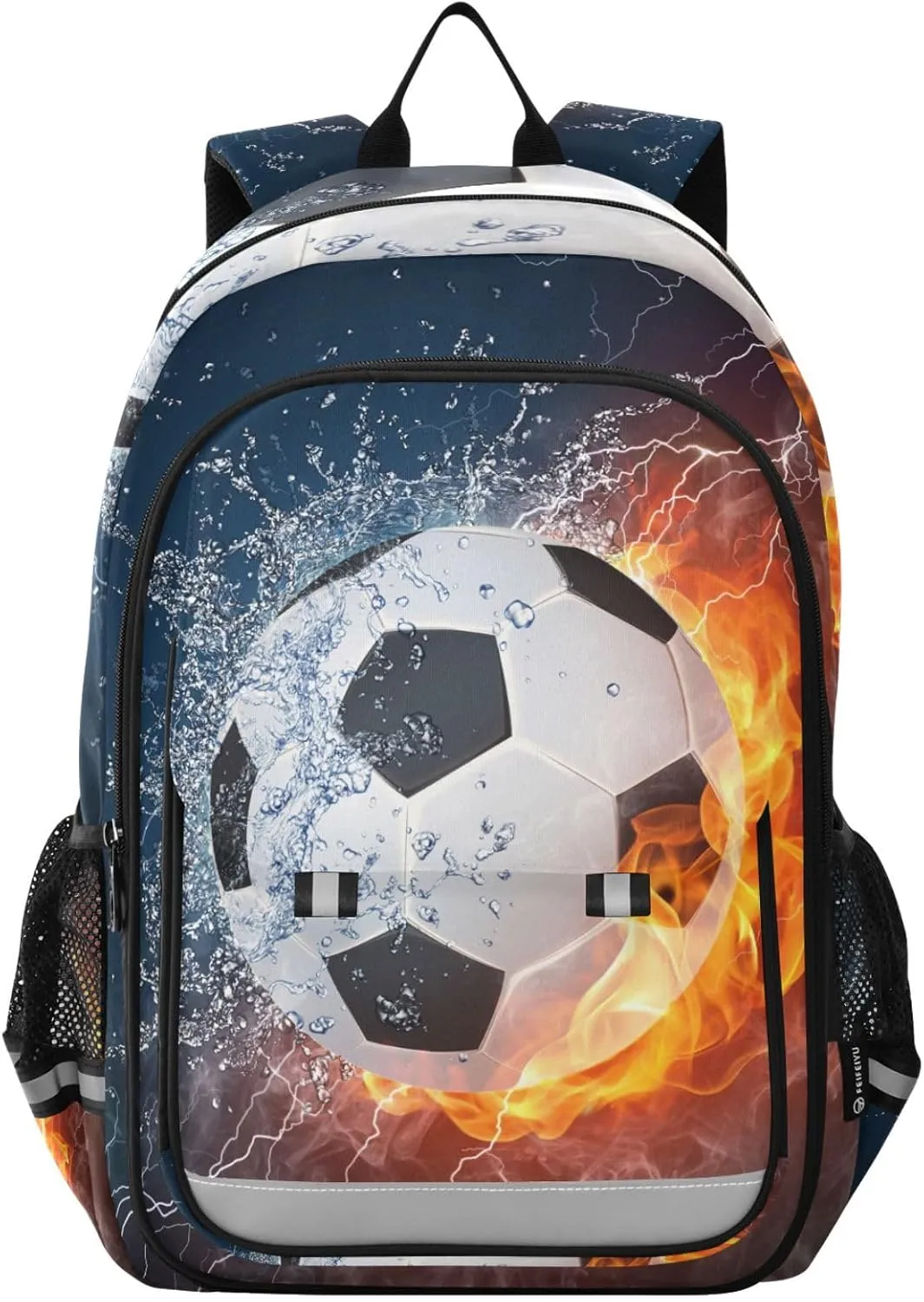 ALAZA Water Fire Soccer Laptop Backpack Purse for Women BookBags 17 inch School Bags Men Boys Girls Travel Casual Daypack