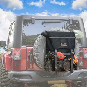ALL-TOP Spare Tire Trash Bag, Heavy Duty Truck Tailgate Trash Bag, Cargo Storage Bag for Jeep, Truck, SUV or Car, Fit up to 40'' Tire (Carbon Black)