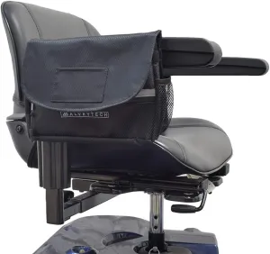 Alveytech Saddle Bag for Mobility Scooter (Black) - Side Storage Organizer for Walkers, Rollators, & Transport Chairs - Wheelchair Side Bags for the Armrest - Jazzy Power Chair Accessories for Seniors