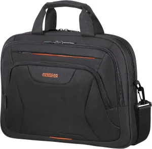 American Tourister Unisex Adult Briefcase, Black (Black/Orange), M (15.6 Inch)