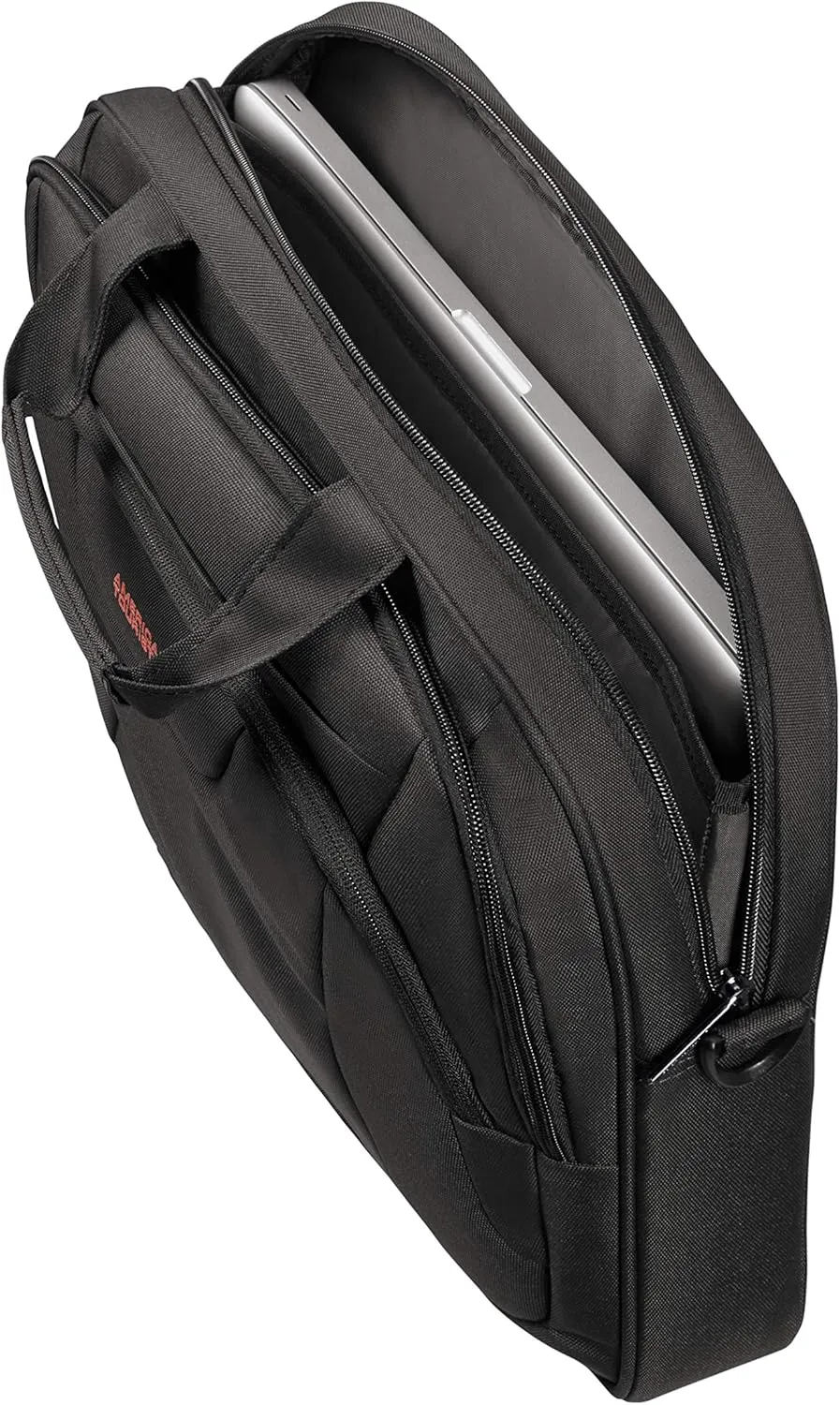 American Tourister Unisex Adult Briefcase, Black (Black/Orange), M (15.6 Inch)