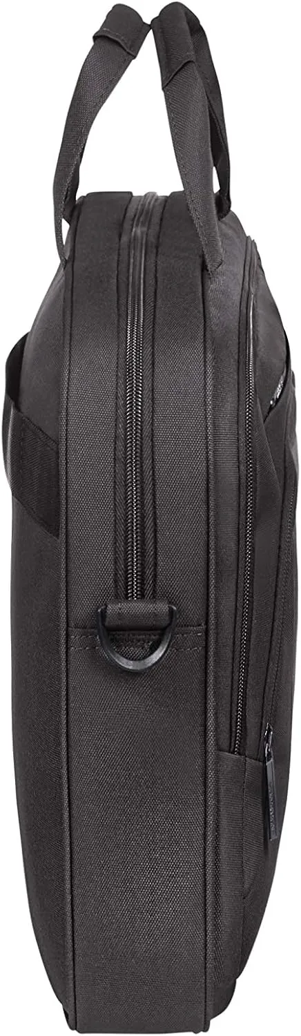 American Tourister Unisex Adult Briefcase, Black (Black/Orange), M (15.6 Inch)