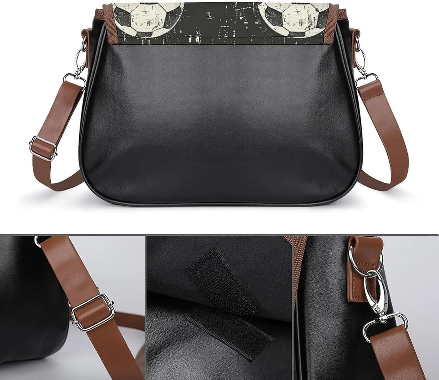 Animal Print Women's Crossbody Bag Detachable Wide Strap Shoulder Bag with Pockets Daily Work Bag