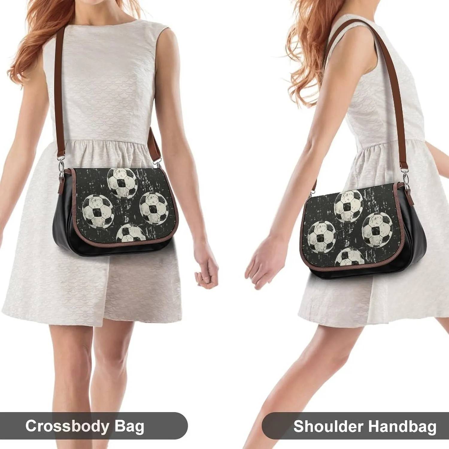 Animal Print Women's Crossbody Bag Detachable Wide Strap Shoulder Bag with Pockets Daily Work Bag
