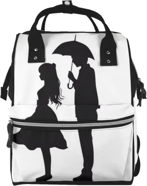 Anime lovers silhouette Diaper Bag Essentials Travel Tote Nappy Backpack Large Capacity Mummy Backpack Multifunction Waterproof Teacher Nurse Bag 15.7 inch Work laptop Bags