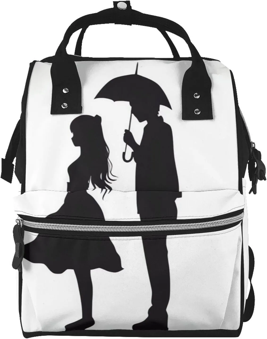 Anime lovers silhouette Diaper Bag Essentials Travel Tote Nappy Backpack Large Capacity Mummy Backpack Multifunction Waterproof Teacher Nurse Bag 15.7 inch Work laptop Bags