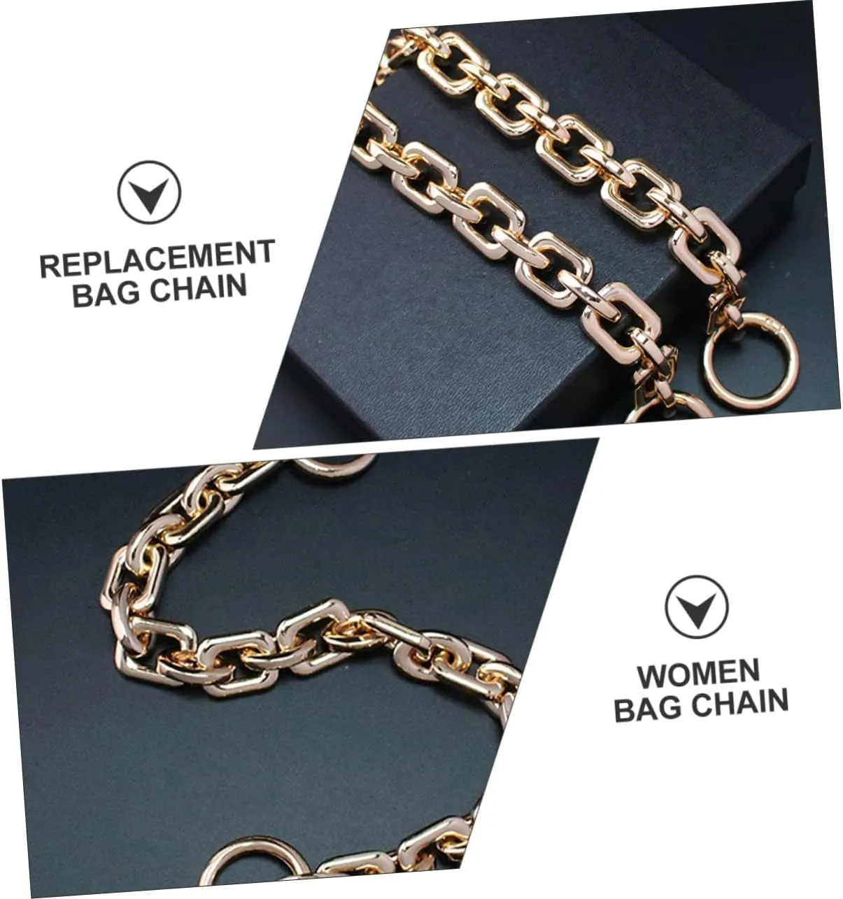 Anneome DIY Bag Chain Zinc Alloy Handbag Chain Replacement Purse Shiny Appearance Suitable for Shoulder Bag Crossbody