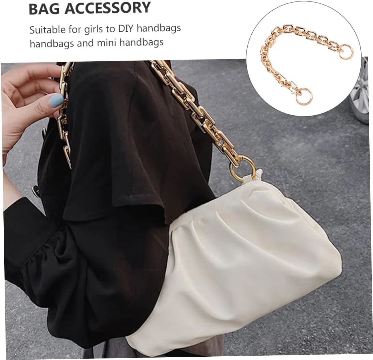 Anneome DIY Bag Chain Zinc Alloy Handbag Chain Replacement Purse Shiny Appearance Suitable for Shoulder Bag Crossbody