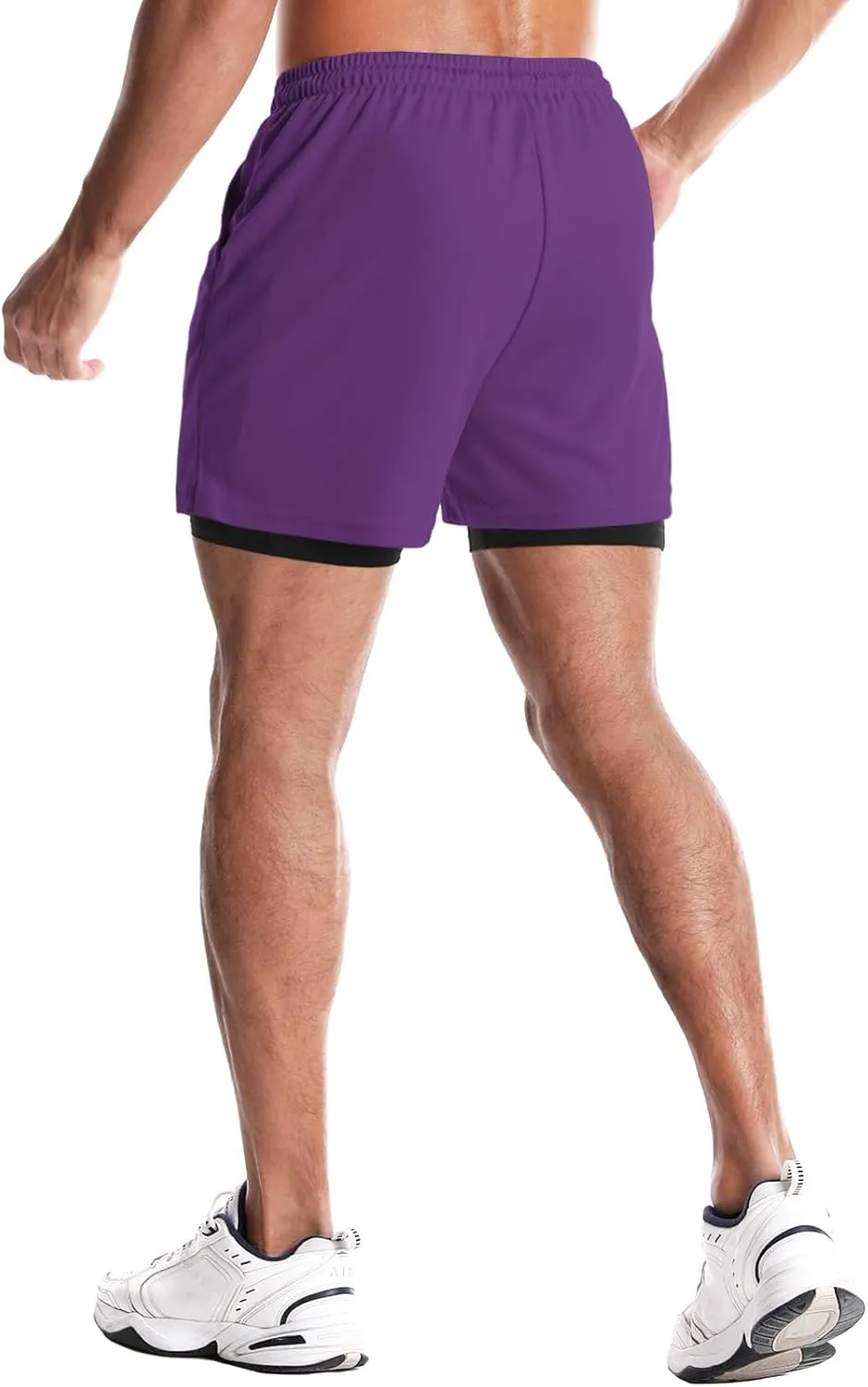 Aolesy Men's Gym Shorts with Liner - 5” Lightweight Running Shorts Mesh Workout Athletic Shorts with 5 Pockets
