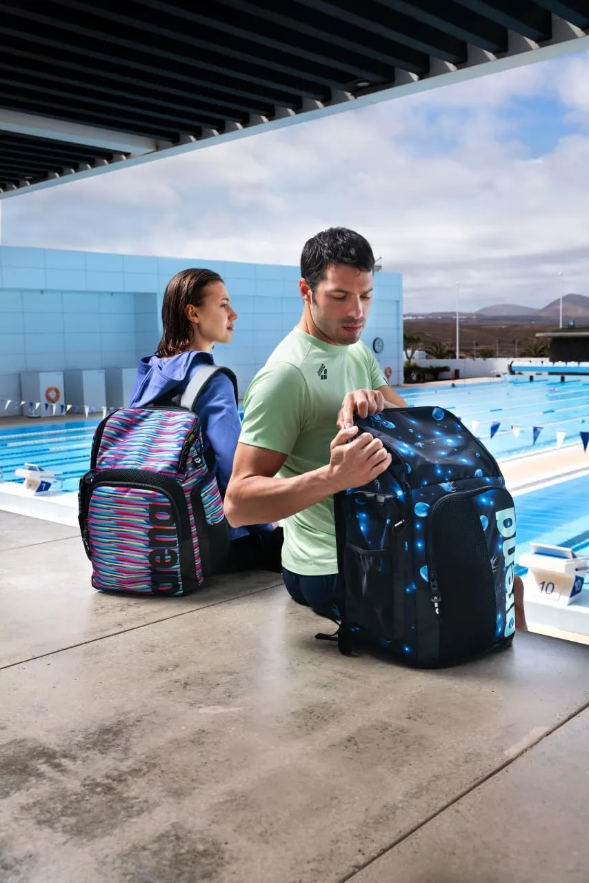 ARENA Spiky III Backpack 45 Swimming Athlete Sports Gym Rucksack Large Training Gear Equipment Swim Bag for Men and Women, 45 Liters, Aqua