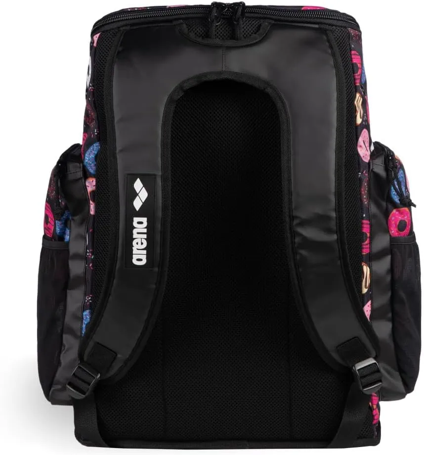 ARENA Spiky III Backpack 45 Swimming Athlete Sports Gym Rucksack Large Training Gear Equipment Swim Bag for Men and Women, 45 Liters, Donuts