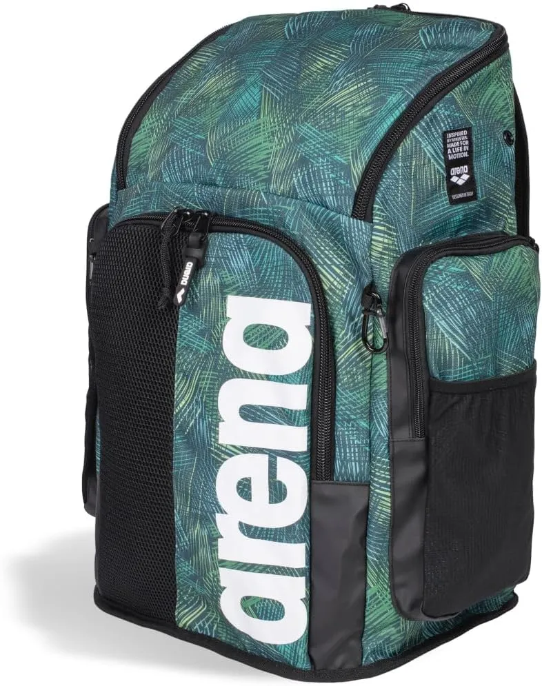 ARENA Spiky III Backpack 45 Swimming Athlete Sports Gym Rucksack Large Training Gear Equipment Swim Bag for Men and Women, 45 Liters, Team Energy Green