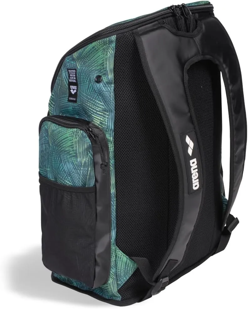 ARENA Spiky III Backpack 45 Swimming Athlete Sports Gym Rucksack Large Training Gear Equipment Swim Bag for Men and Women, 45 Liters, Team Energy Green