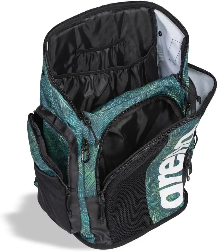 ARENA Spiky III Backpack 45 Swimming Athlete Sports Gym Rucksack Large Training Gear Equipment Swim Bag for Men and Women, 45 Liters, Team Energy Green