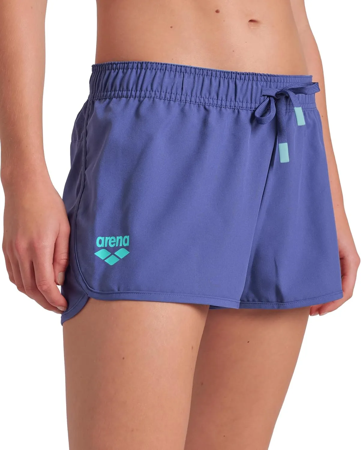 ARENA Women's Team Solid 100% Polyester Athletic Shorts with Side Pockets and Drawstring