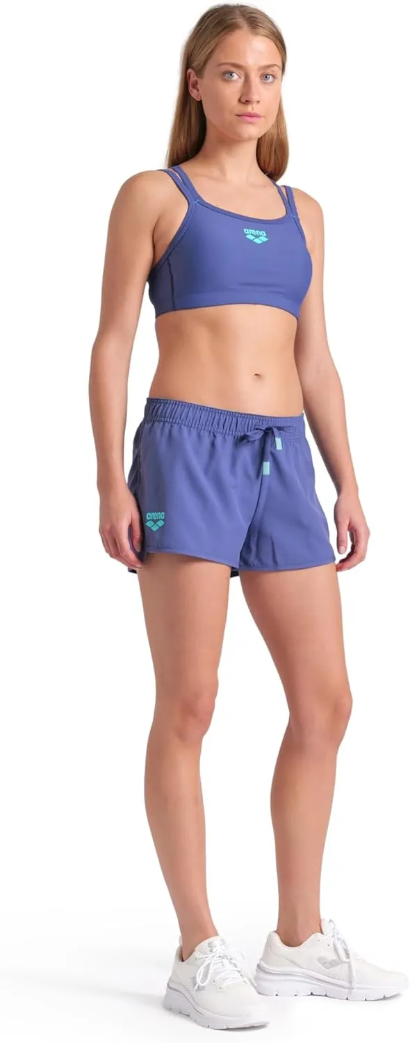 ARENA Women's Team Solid 100% Polyester Athletic Shorts with Side Pockets and Drawstring