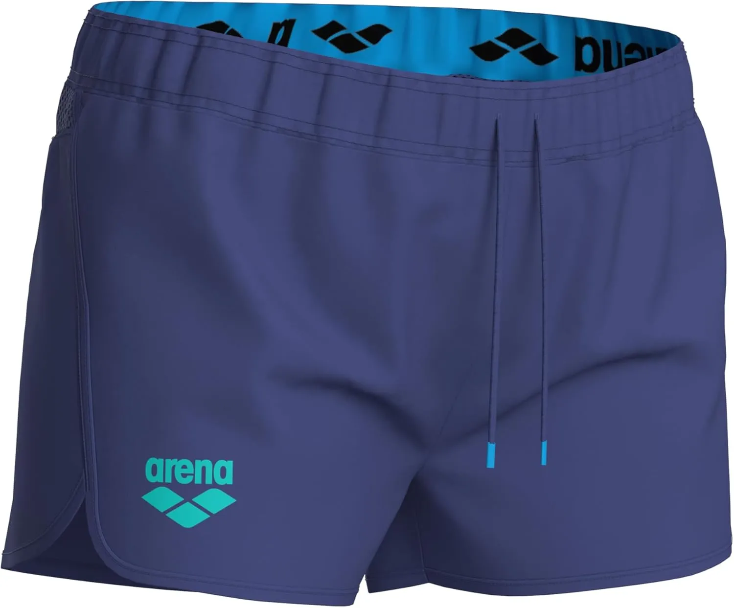 ARENA Women's Team Solid 100% Polyester Athletic Shorts with Side Pockets and Drawstring