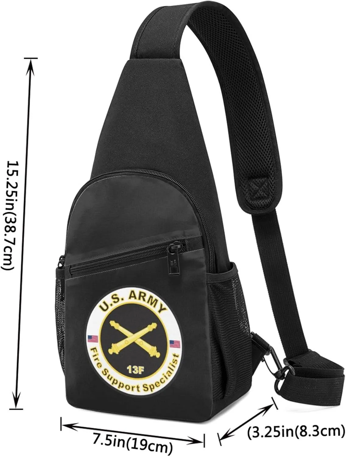 Army MOS 13F Fire Support Specialist Sling Bag Crossbody Backpack Shoulder Casual Daypack Bags for Men