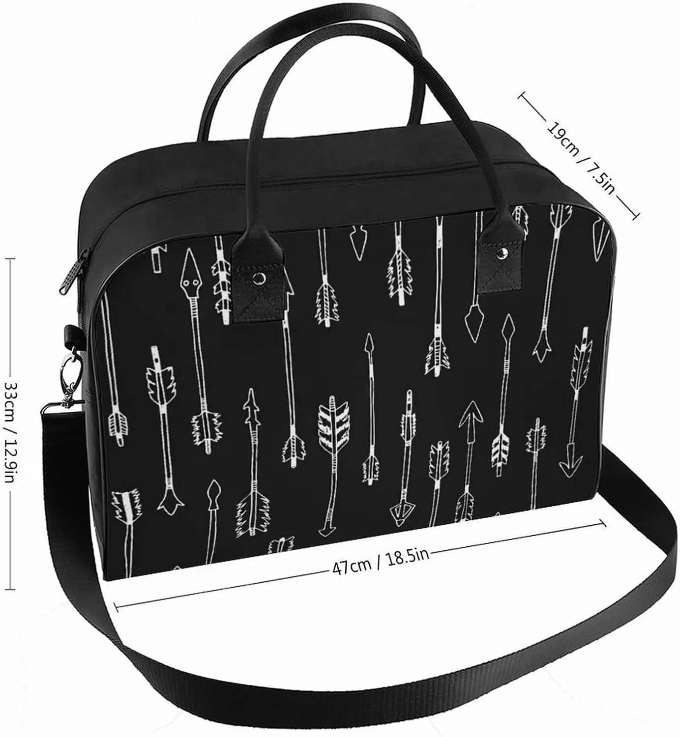 Arrow Black A Sturdy And Sturdy Travel Handbag, A Large Capacity Portable Handbag