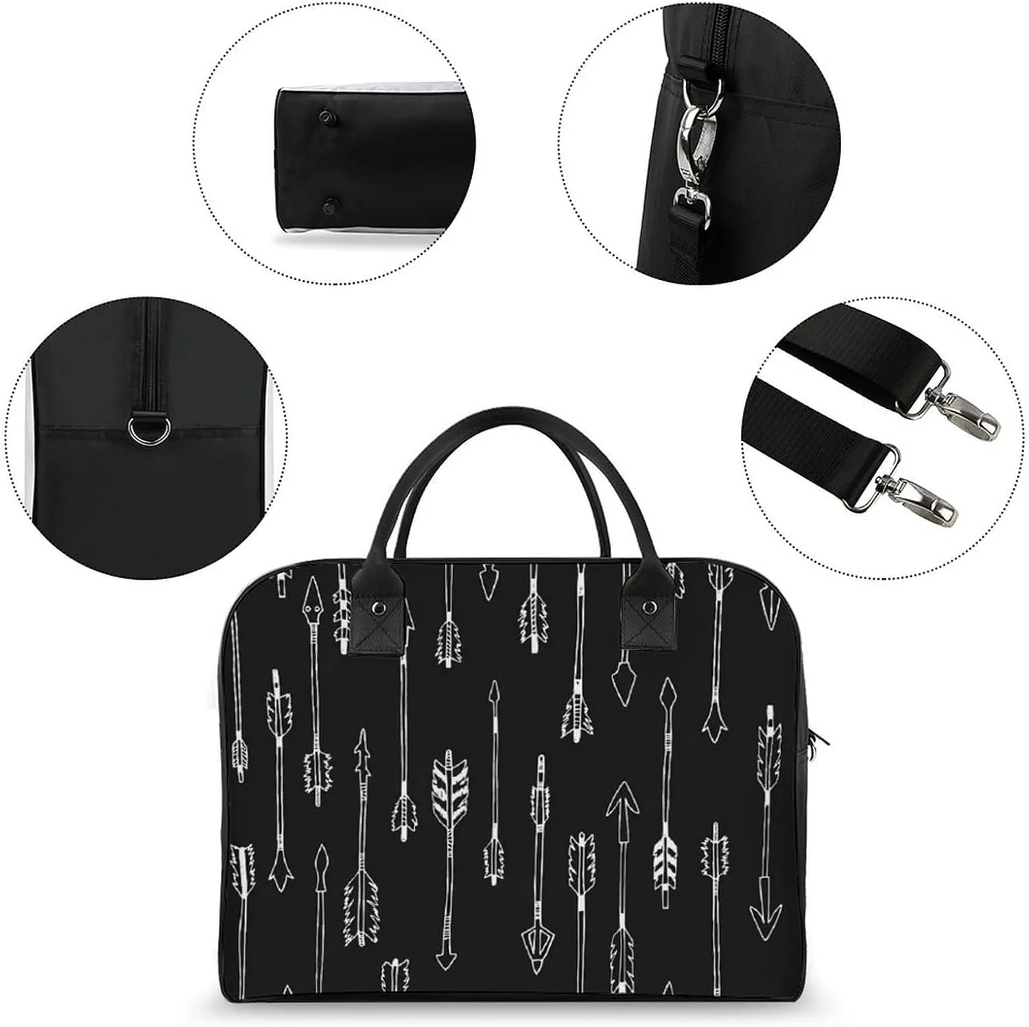 Arrow Black A Sturdy And Sturdy Travel Handbag, A Large Capacity Portable Handbag