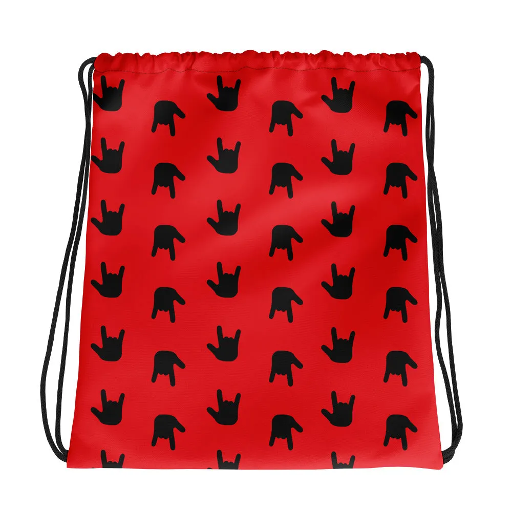 ASL Bag "ILY Wave" Polyester 15x17 ASL Drawstring Bag